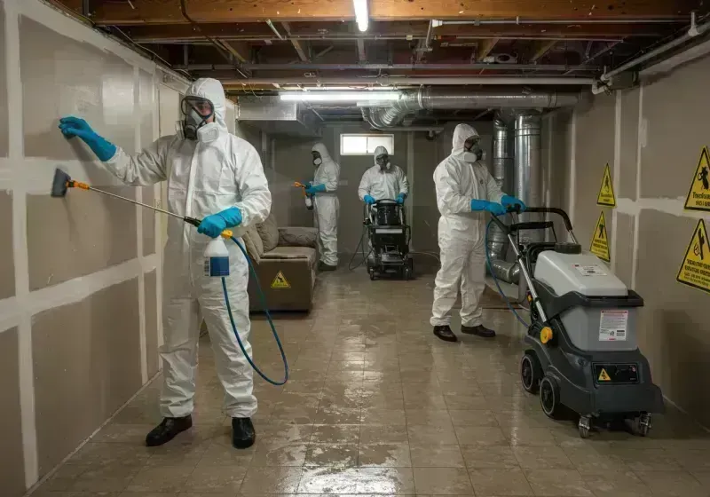 Basement Moisture Removal and Structural Drying process in Barbour County, WV